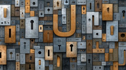 Abstract u-turn symbols canvas art urban gallery graphic design modern environment aerial viewpoint conceptual representation of change