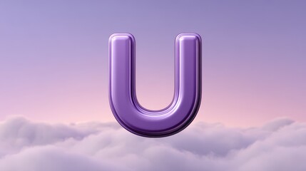 Dreamlike sky with floating u-turn symbol abstract art pastel colors ethereal environment surreal viewpoint