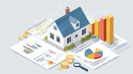 Real Estate Appraisal Concept with Detailed Charts
