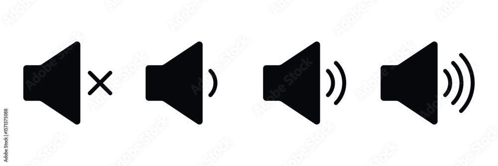 Poster speaker icon simple flat icon vector symbol. speaker sound icon with audio wave lines. speaker with 