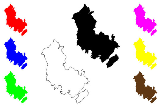 Hatsukaichi city (Japan, Nihon-koku or Nippon-koku, Chugoku region) map vector illustration, scribble sketch Hatsukaichi-shi map