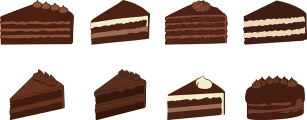 chocolate cake isolated vector illustration art design