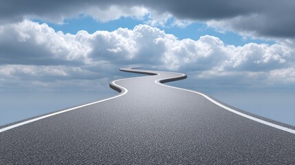 Surreal u-turn road in the sky abstract metaphysical landscape gigapixel standard environment dreamlike viewpoint
