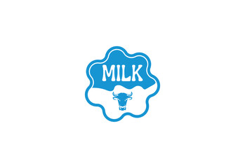 Fresh Splash Cow Milk logo Concept, Vector illustration
