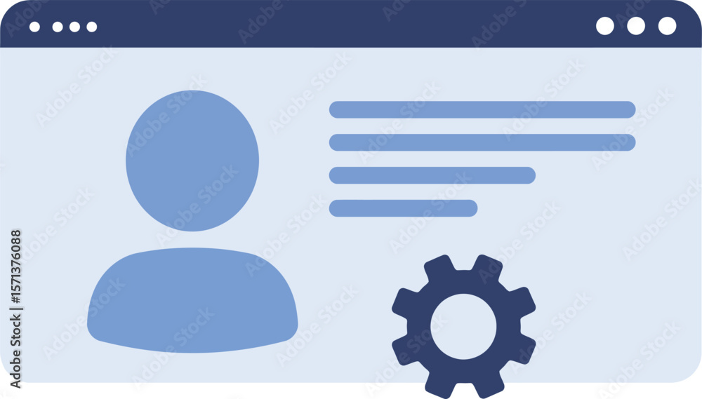 Poster user profile interface with settings gear icon for account management and customization options in b