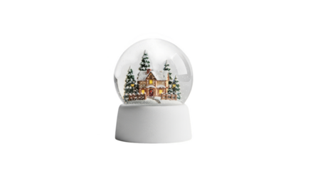Snow Globe With Cozy Winter House Scene