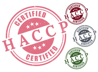 Food Safety Certification Badges, HACCP Approved Stamp Vector Pack