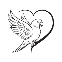 lovebird vector silhouette clip art logo design illustration. abstract bird collections.