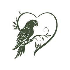lovebird vector silhouette clip art logo design illustration. abstract bird collections.