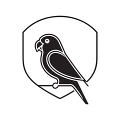 lovebird vector silhouette clip art logo design illustration. abstract bird collections.