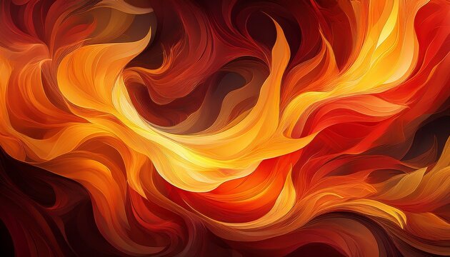abstract image of swirling intense flames with bright yellows oranges and deep reds conveying energy and motion