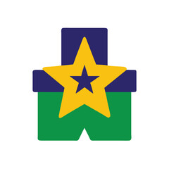 Fototapeta premium Brazil Flag Symbol Featuring Star Shape Green Blue Yellow Colors on vector