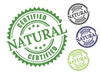Organic Approved Stamp Icons, Certified Natural Product Label Set