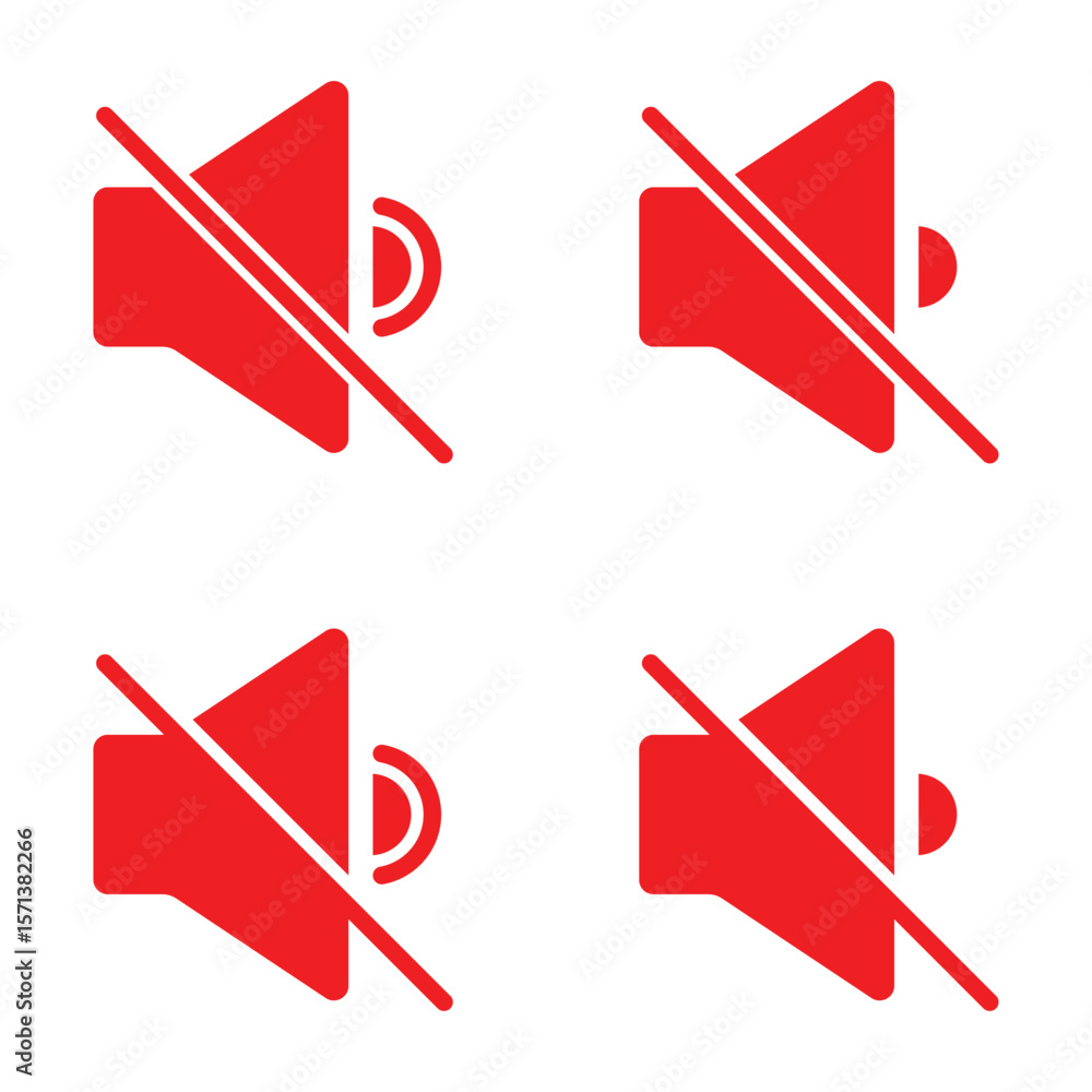 Poster speaker icon set. noise icons symbol. sound level. silent signs. volume symbol. megaphone icons set.