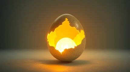Easter festival action dramatic shot of a colorful egg breaking illuminating a bunny's delightful spring scene
