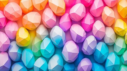 Easter festival celebration vibrant abstract digital art colorful eggs and bunnies east digital art piece