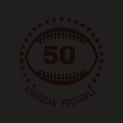Obraz premium American Football Number Fifty Design with Stars