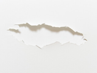 White Torn Paper Texture on White Background