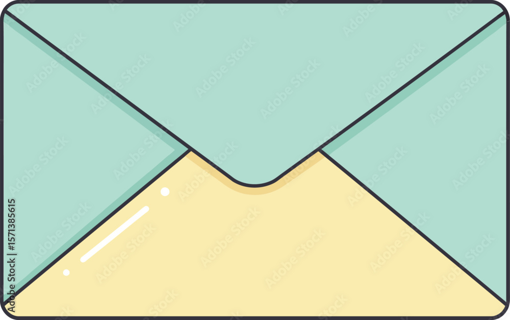 Poster envelope icon in pastel colors symbolizing mail communication and messaging concept with simple desi