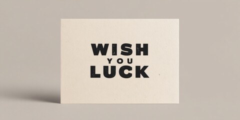 Creative wish you luck card design modern graphic art minimalist aesthetic studio environment