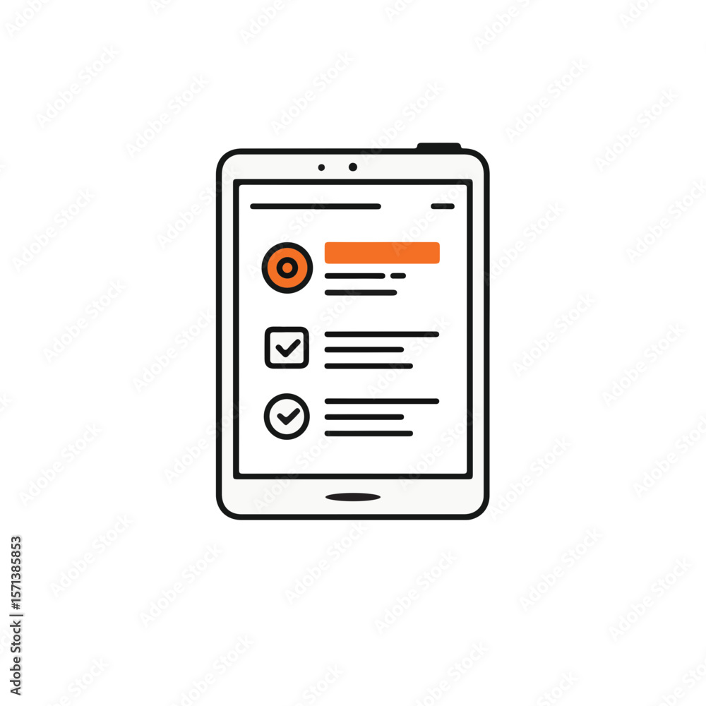 Poster a tablet displaying a checklist.
