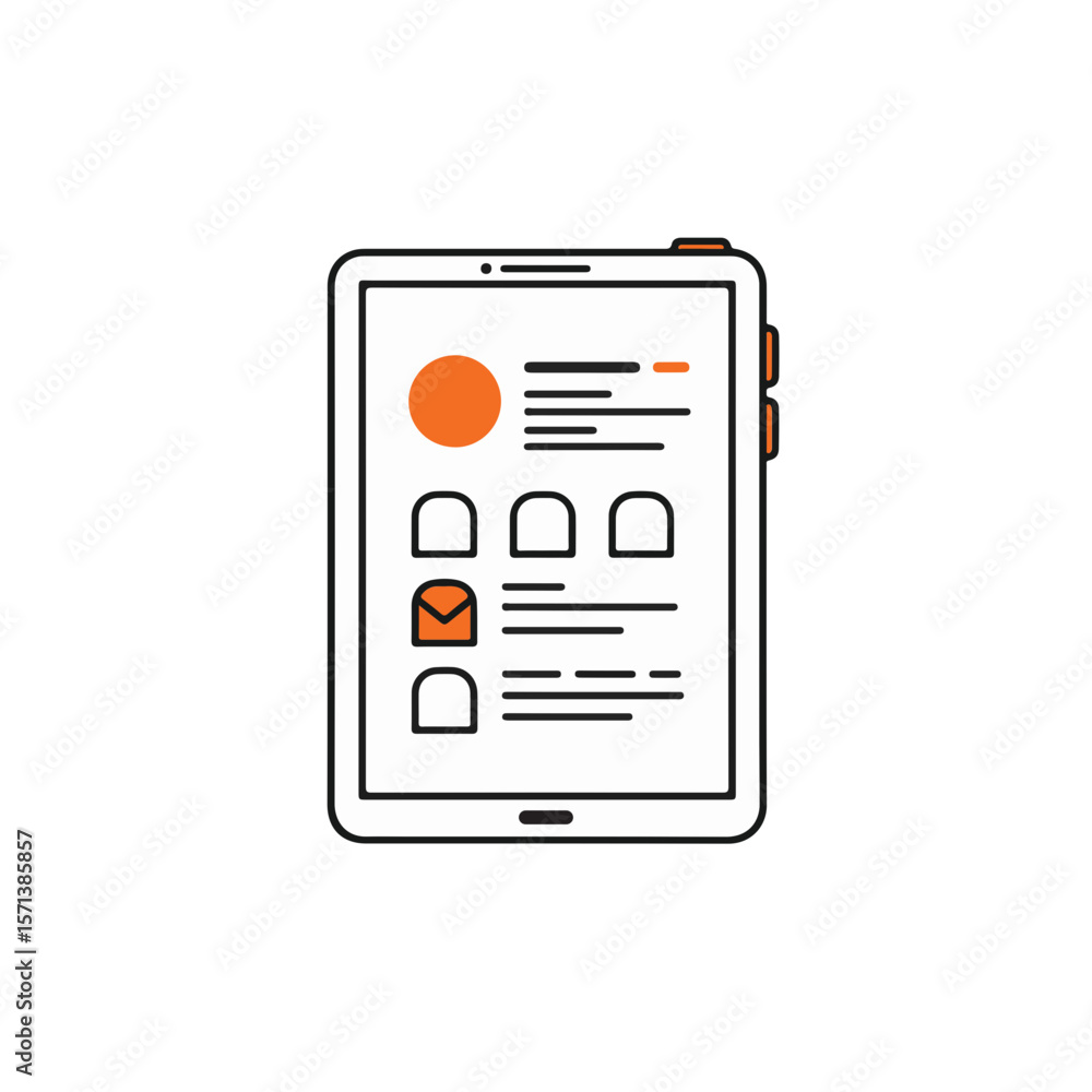  tablet displaying user interface with application icons.