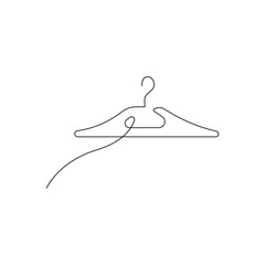 Vector One continuous line art drawing of clothe's hanger minimalist concept of Landry