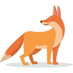 Obraz premium Cute coyote flat vector