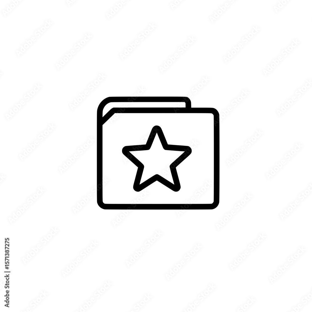 Poster folder icon with star symbol representing favorite files important documents and highlighted content