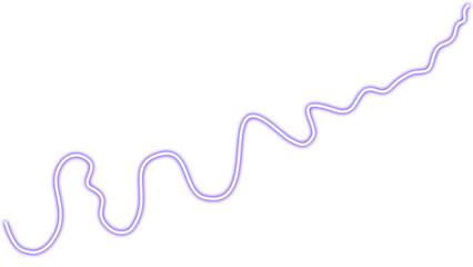 Ligne Ondulée Lumineuse Violette Claire avec Effet Néon sur Fond transparent