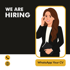 jobs recruitment design companies square social media post layout we are hiring banner poste background template