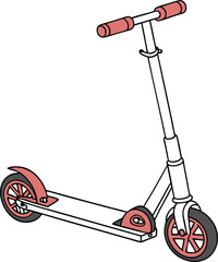 Colorful Illustration of a Simple Scooter