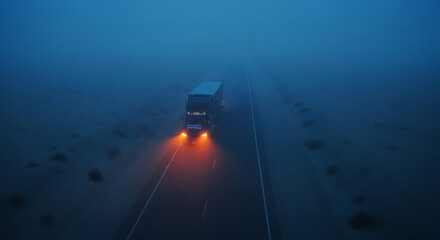 Fog-Laden Highway: The Trucker's Lonely Drive