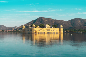 Jal Mahal, the Water Palace in Jaipur, Rajasthan, India. A Stunning Architectural Gem Floating in the Middle of Man Sagar Lake.