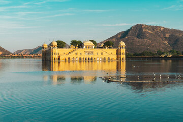Jal Mahal, the Water Palace in Jaipur, Rajasthan, India. A Stunning Architectural Gem Floating in the Middle of Man Sagar Lake.