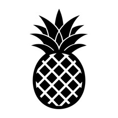 Fototapeta premium Pineapple icon vector – simple black tropical fruit silhouette for food design, branding, print, and decor