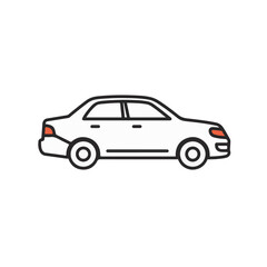 Fototapeta premium A simplistic outlined depiction of a white car, exuding a sense of modern minimalism.