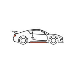 A sleek, modern sports car illustration, captured from a side profile.