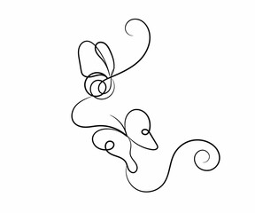 A cute cartoon vector illustration of a snake and heart symbol with a fun animal design