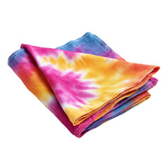 Vibrant tie-dye cloth studio product photography creative space eye-level transparent background illustrator