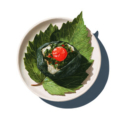 Sushi roll creation kitchen setting digital illustration transparent background illustrator style