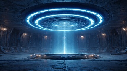 Futuristic teleportation chamber