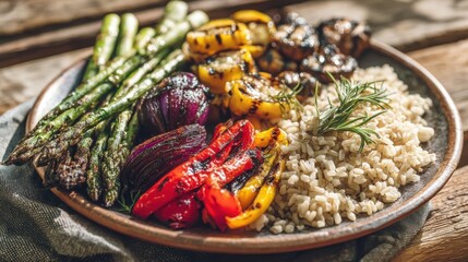 Wholesome Organic Dinner with Grilled Vegetables