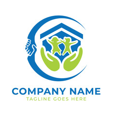 Empowering Children Logo Design for a Caring Home with Supportive Community and Bright Future, Suitable for Charities and Childcare