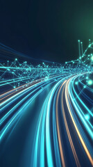 Abstract digital background with interconnected lines and glowing effects