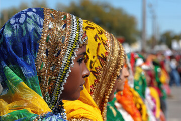 stunning representation of various cultures through traditional attire and art forms