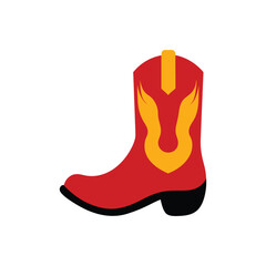 Cowboy boot colorful vector art illustration