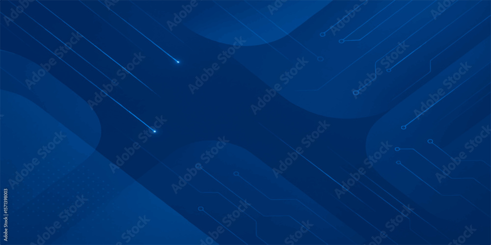 Poster light blue motion design with glowing laser stars and digital wave lines creating an abstract space 
