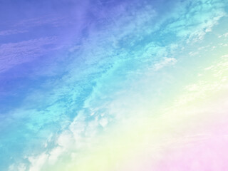 beauty soft pastel with fluffy clouds on sky. multi color rainbow image