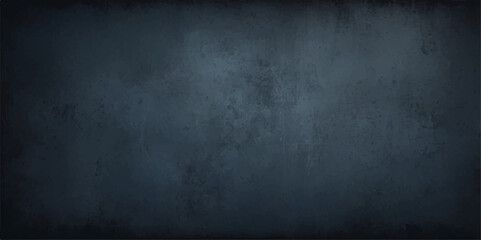 Dark blue grunge metal texture: an aged, dirty, black concrete wall surface for a vintage blank design backdrop